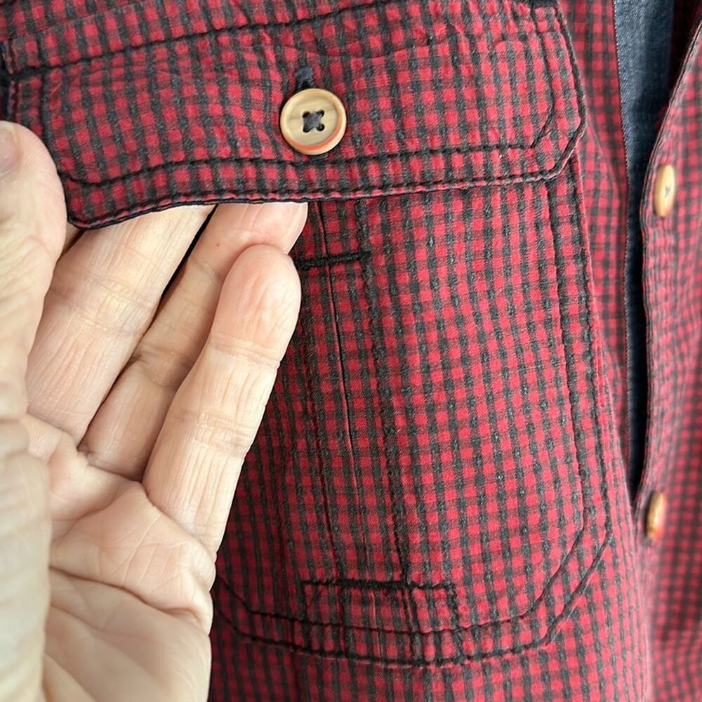 Robert Graham Tailored Fit Red Blue Check Long Sleeve Button Up Shirt Christmas - Picture 11 of 11
